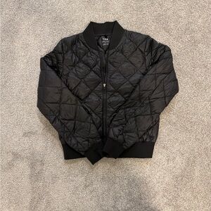 TNA Quilted Black Bomber Jacket